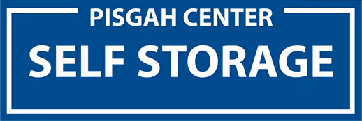 Pisgah Center Self Storage blue and white logo.